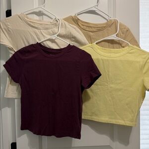 Bundle of 4, Cropped/Waist length Tees